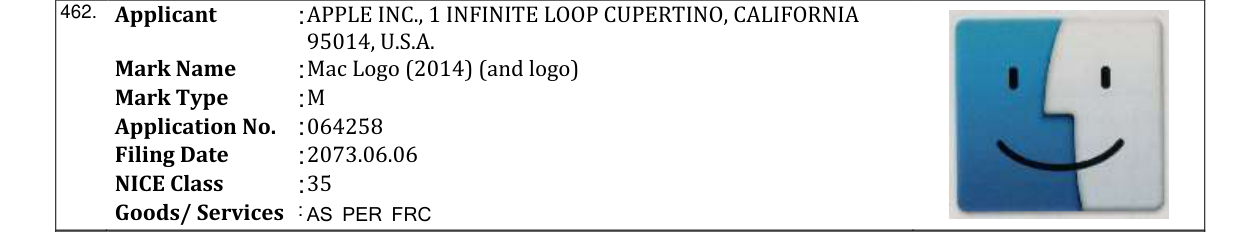 Original bulletin entry for Mac Logo (2014) (and logo)