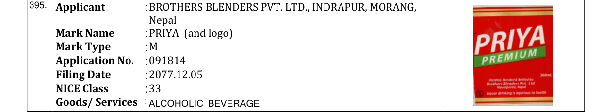 Original bulletin entry for PRIYA (and logo)