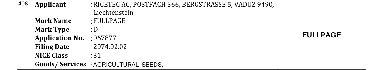 Original bulletin entry for FULLPAGE