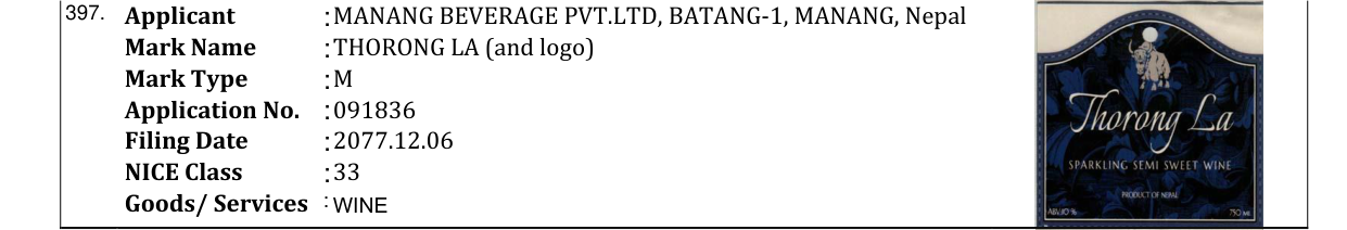 Original bulletin entry for THORONG LA (and logo)