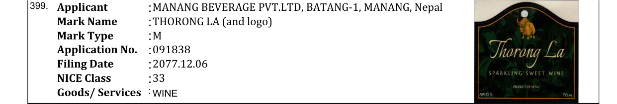 Original bulletin entry for THORONG LA (and logo)