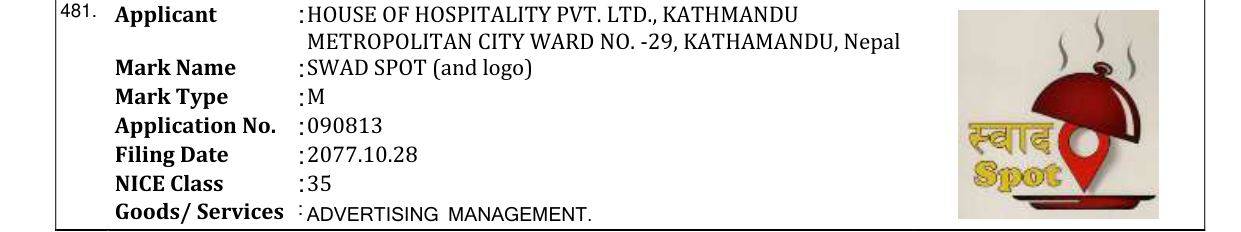 Original bulletin entry for SWAD SPOT (and logo)