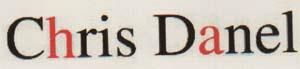 CHRIS DANEL (and logo) trademark logo