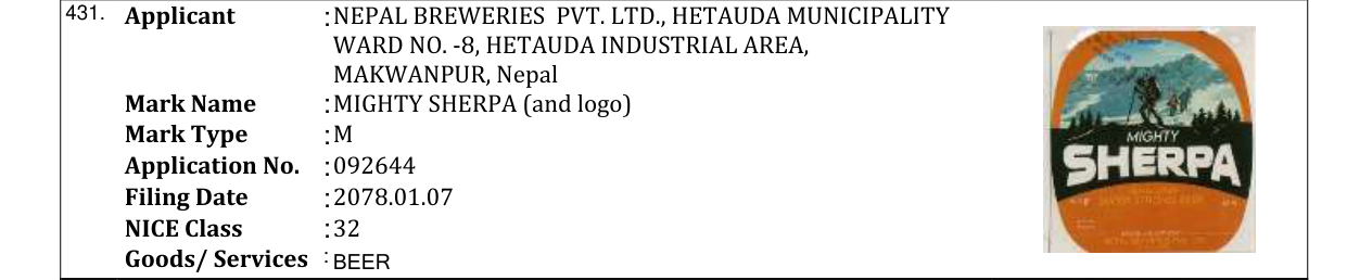Original bulletin entry for MIGHTY SHERPA (and logo)