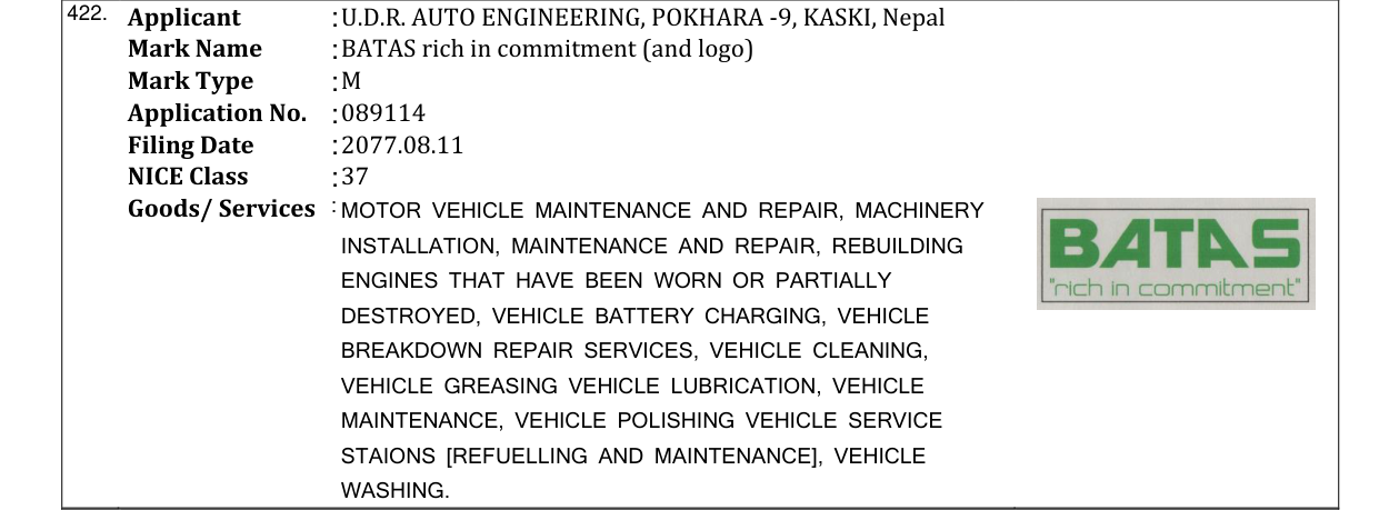 Original bulletin entry for BATAS rich in commitment (and logo)