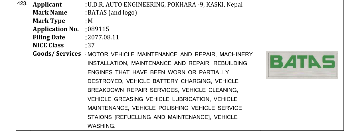 Original bulletin entry for BATAS (and logo)