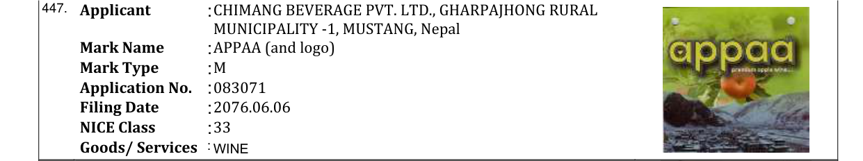 Original bulletin entry for APPAA (and logo)