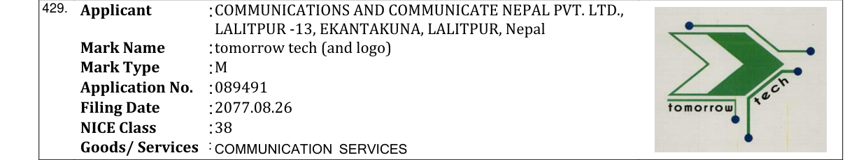 Original bulletin entry for tomorrow tech (and logo)