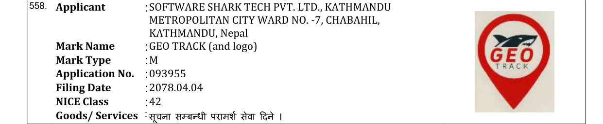Original bulletin entry for GEO TRACK (and logo)