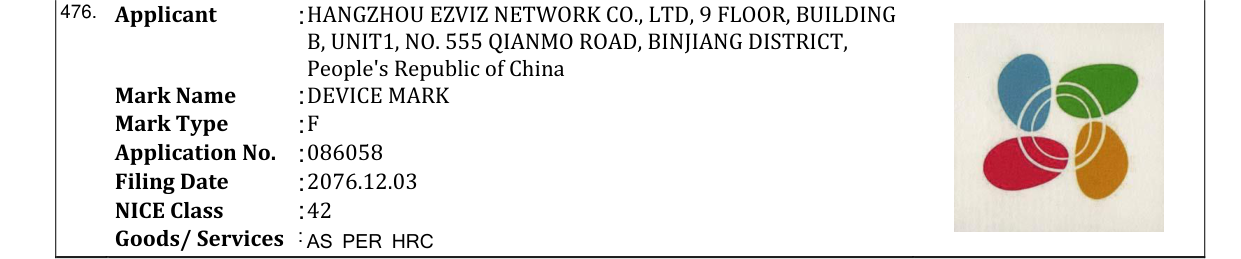 Original bulletin entry for DEVICE MARK