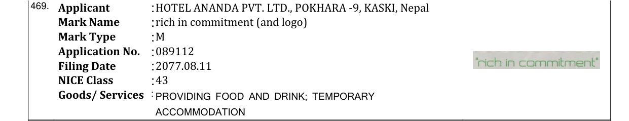 Original bulletin entry for rich in commitment (and logo)