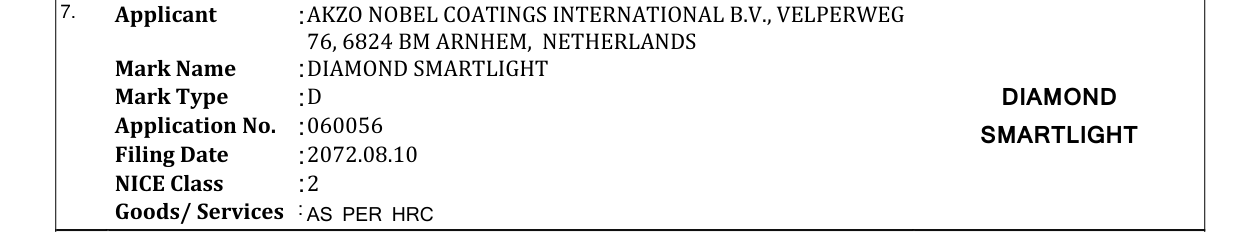 Original bulletin entry for DIAMOND SMARTLIGHT