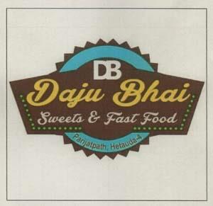 DAJU BHAI SWEETS & FAST FOOD (and logo) trademark logo