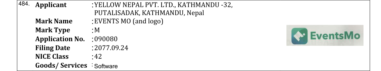 Original bulletin entry for EVENTS MO (and logo)