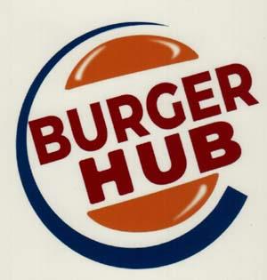 BURGER HUB (and logo) trademark logo