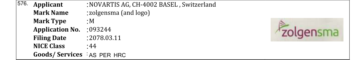 Original bulletin entry for zolgensma (and logo)