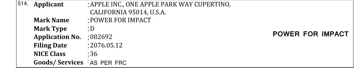 Original bulletin entry for POWER FOR IMPACT
