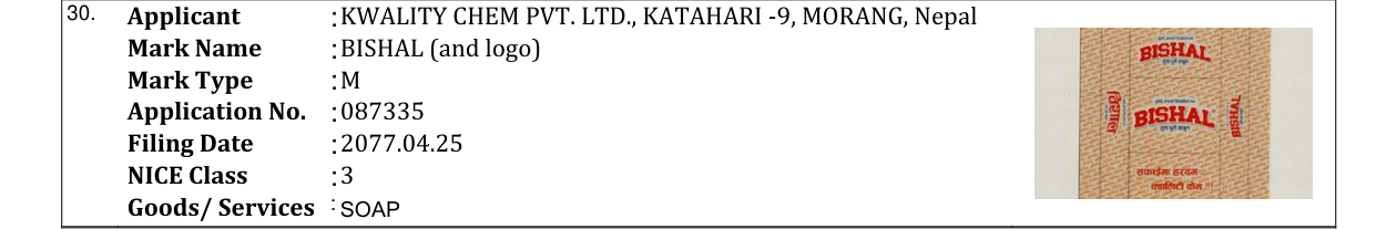 Original bulletin entry for BISHAL (and logo)