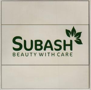SUBASH BEAUTY WITH CARE (and logo) trademark logo