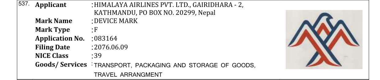 Original bulletin entry for DEVICE MARK