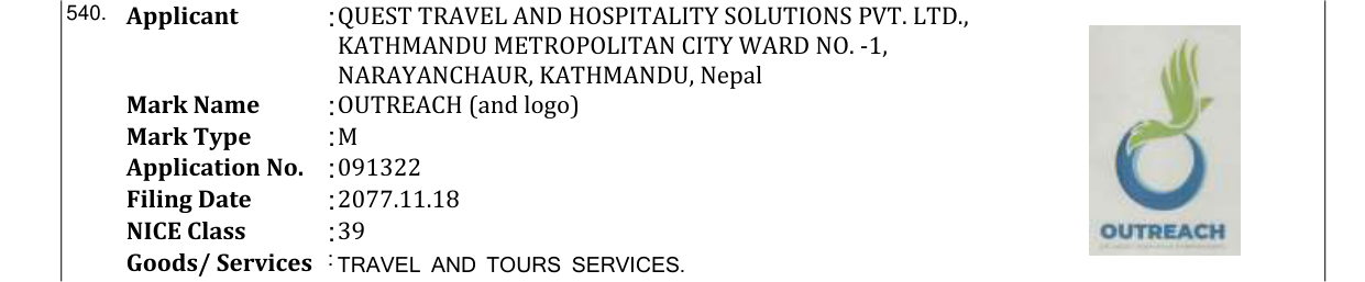 Original bulletin entry for OUTREACH (and logo)