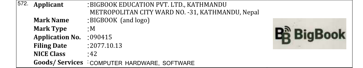 Original bulletin entry for BIGBOOK (and logo)