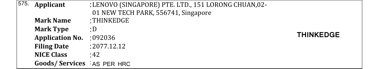 Original bulletin entry for THINKEDGE