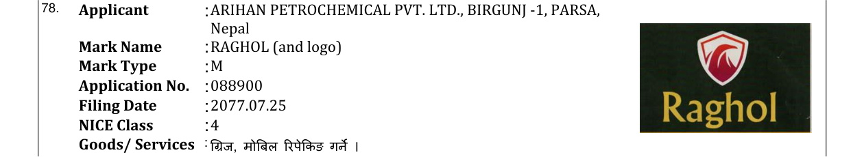 Original bulletin entry for RAGHOL (and logo)