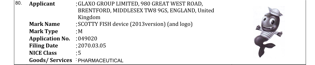 Original bulletin entry for SCOTTY FISH device (2013version) (and logo)