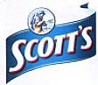 SCOTT with fisherman and cod device (in colour/blue/white/orange) (and logo) trademark logo