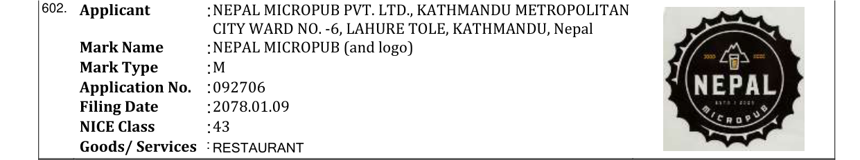 Original bulletin entry for NEPAL MICROPUB (and logo)