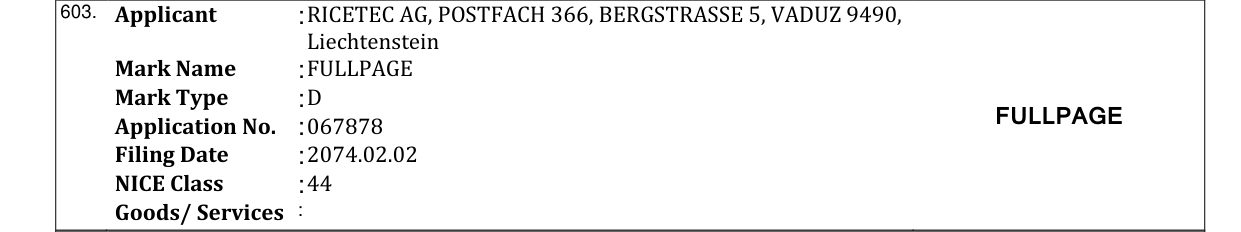 Original bulletin entry for FULLPAGE
