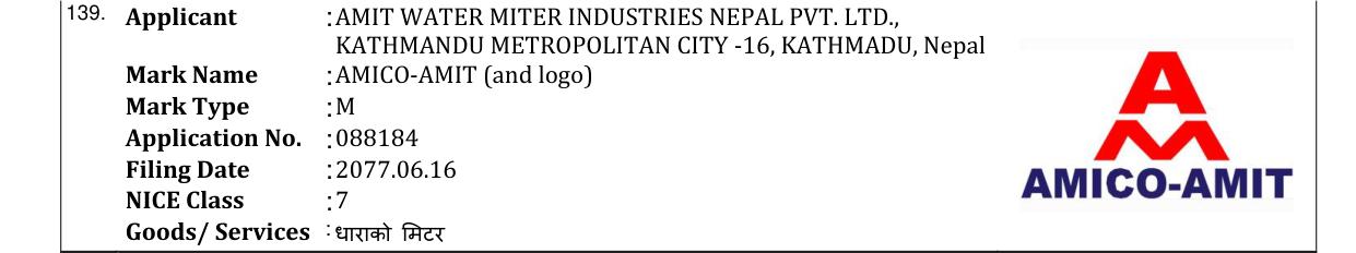 Original bulletin entry for AMICO-AMIT (and logo)