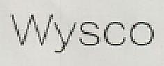 Wysco (Stylized) (and logo) trademark logo