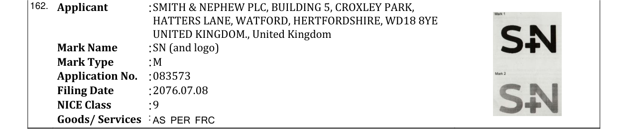 Original bulletin entry for SN (and logo)
