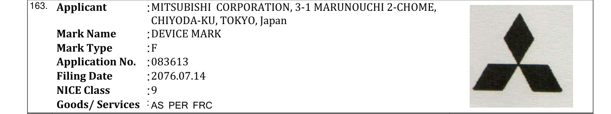 Original bulletin entry for DEVICE MARK