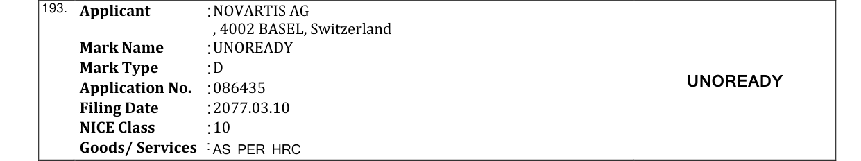 Original bulletin entry for UNOREADY