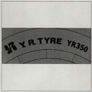 Y.R. TYRE YR350 (and logo) trademark logo