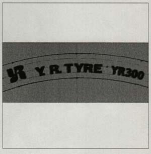 Y.R. TYRE YR300 (and logo) trademark logo