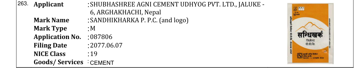 Original bulletin entry for SANDHIKHARKA P. P.C. (and logo)