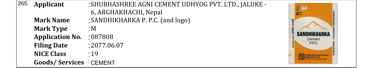 Original bulletin entry for SANDHIKHARKA P. P.C. (and logo)