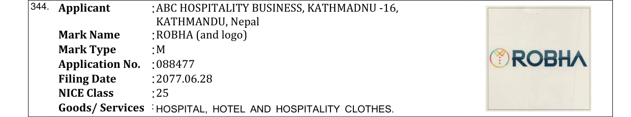 Original bulletin entry for ROBHA (and logo)
