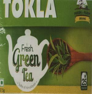 TOKLA FRESH GREEN TEA (and logo) trademark logo