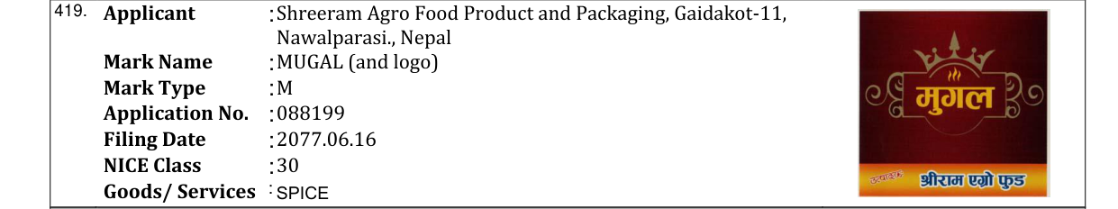 Original bulletin entry for MUGAL (and logo)