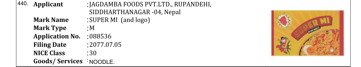 Original bulletin entry for SUPER MI (and logo)
