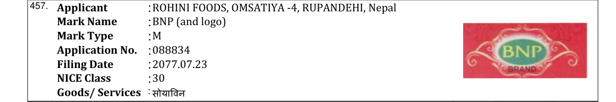 Original bulletin entry for BNP (and logo)