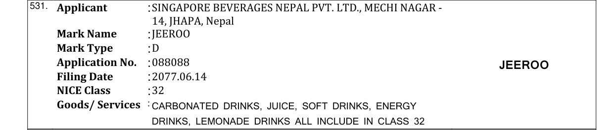 Original bulletin entry for JEEROO