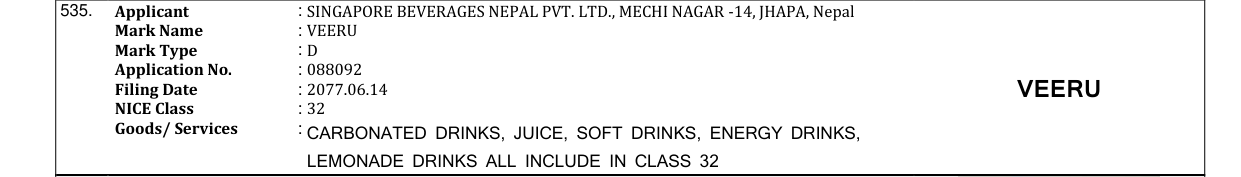 Original bulletin entry for VEERU