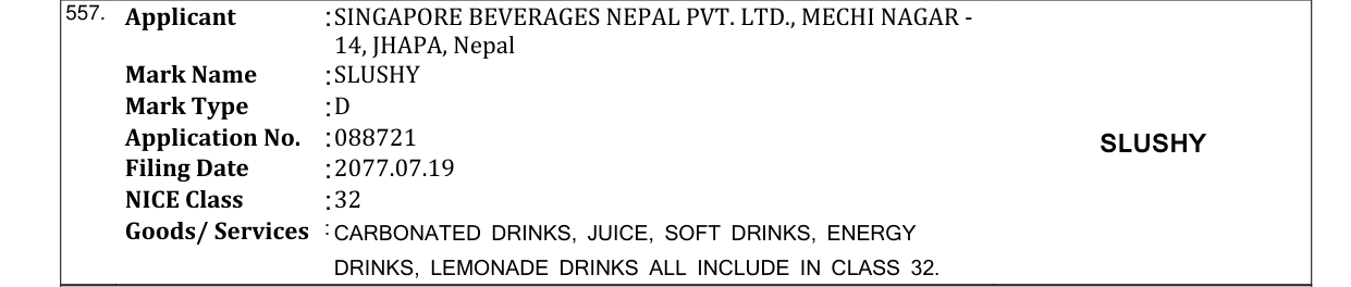 Original bulletin entry for SLUSHY