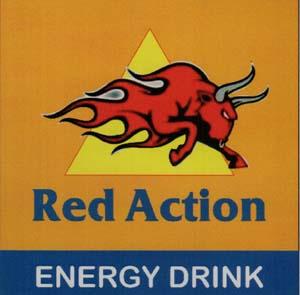RED ACTION (and logo) trademark logo